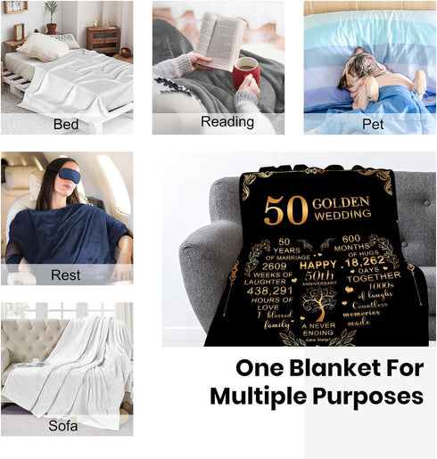 Golden Wedding Anniversary Blanket A Perfect Gift for Your Parents